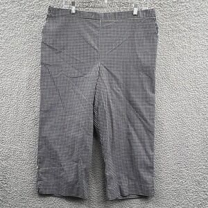 Alfred Dunner Womens Gingham Capri Pants 18 Classic Minimalist Stretch Casual